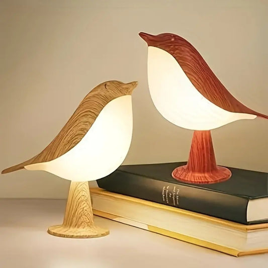 LED Night Light 3 Colors Touch Switch Bedside Light Dimmable Bird Lamps_0