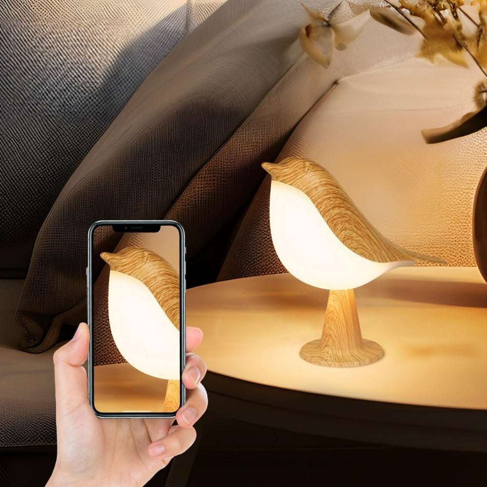 LED Night Light 3 Colors Touch Switch Bedside Light Dimmable Bird Lamps_3