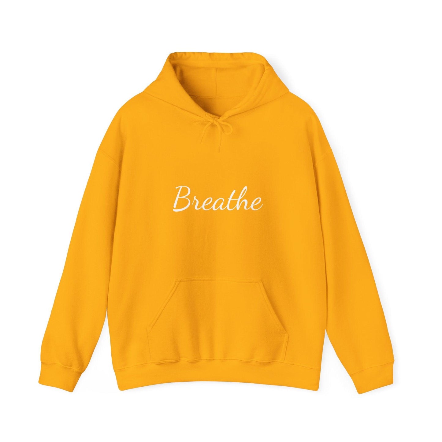 Orange Unisex with White Breathe Logo Hoodie - Perfect for Travel, Meditation, Mindfulness and daily wear.